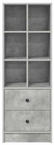 Magasfiú fiókkal Beton szürke 45.5 x 34 x 127 cm Faanyag