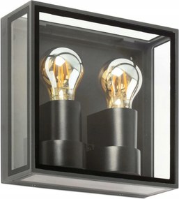 Faro Pomo fali lámpa, sötétszürke, 2xE27, IP65, alumínium/üveg