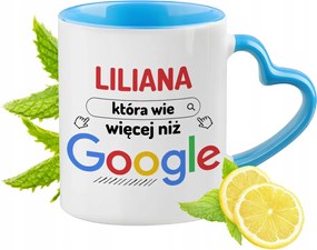 Liliána kék bögre szív alakú füllel Kávé ajándék