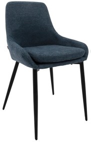 Liv design szék, sötétkék, fekete fém láb