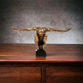 Asztaldísz 25x41x20 cm gyanta/arany patina