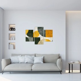 Kép - Olívazöld absztrakció (90x60 cm)
