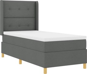 vidaXL Boxrugós ágy matracmal fejtámlával Szürke 140 x 200 cm szövet