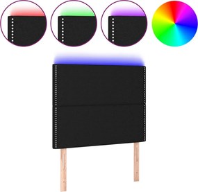vidaXL fekete szövet LED-es fejtámla 100x5x118/128 cm