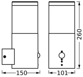 Ledvance - Kültéri fali lámpa érzékelővel EBRO 1xE27/20W/230V IP44