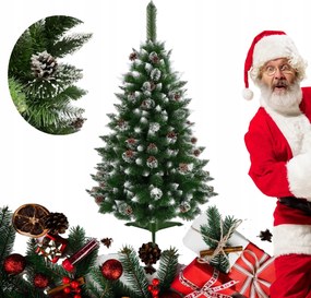 Műkarácsonyfa Természetes Havas Fenyő 120 cm Prémium Minőség Állvány