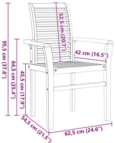 7 darabos kert étkező szett tömör fa teakból