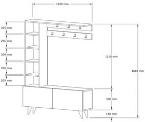 Fehér előszoba bútor Bahar – Kalune Design