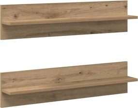 vidaXL Falpolc polcokkal 2 pcs Artisan tölgy 80 x 11,5 x 18 cm Faanyag