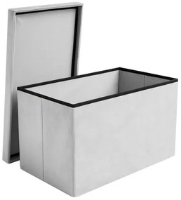 Gray velvet pouf 60x30x30 cm Ruhhy 25994