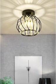 Mennyezeti lámpa BELLA, 1x E27 (max. 40 W), 230 V, Ø 20 cm, fekete