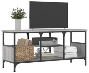 szürke sonoma színű szerelt fa és vas TV-szekrény 100x35x45 cm