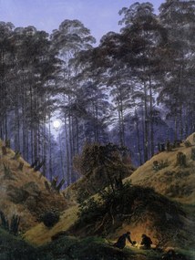 Reprodukció The Forest under Moonlight, Caspar David Friedrich