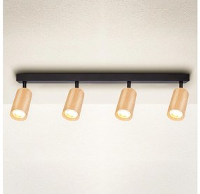Brilagi - Spotlámpa SELE 4xGU10/30W/230V fekete/tölgy dekor