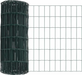 vidaXL Európai Kerítés Zöld 0,8 x 25 m PVC-bevonatú vas