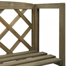 szürke tömör fenyőfa lugasrács polcokkal 55 x 30 x 140 cm