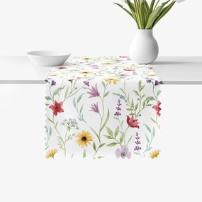 Goldea teflonbevonatú asztali futó - színes tavaszi virágok 35x140 cm
