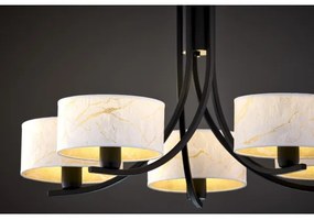 Jupiter 2104 - ARTHUR láncos csillár 5xE27/15W/230V fehér/fekete/márványmintás