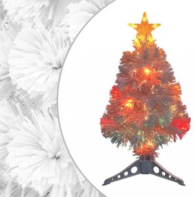 fehér száloptikás megvilágított műkarácsonyfa 64 cm