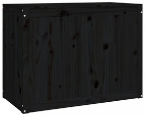 fekete tömör fenyőfa szennyestartó láda 88,5 x 44 x 66 cm