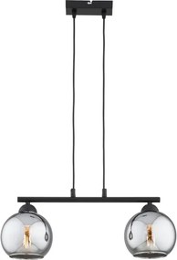 Brilagi - DIOR kábeles csillár 2xE27/60W/230V fekete/füstszürke