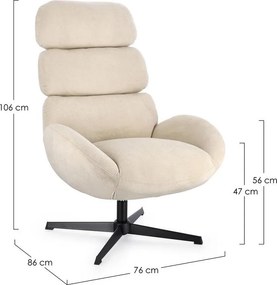 Bézs forgó fotel Violante – Bizzotto
