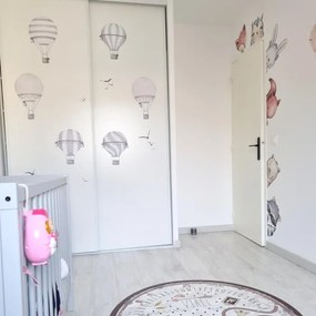 INSPIO Szürke hőlégballon falmatricák gyerekszobába