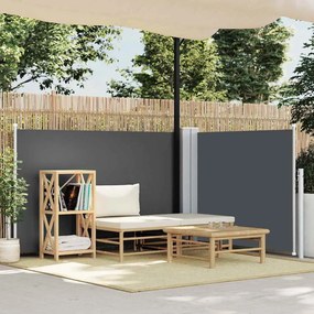 antracitszürke behúzható oldalsó napellenző 120 x 600 cm