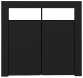 fekete tálalószekrény LED-világítással 80 x 35 x 75 cm