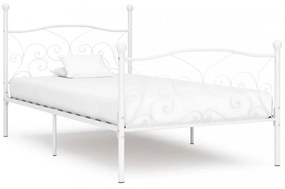 fehér fém ágykeret lécezett ágyráccsal 90 x 200 cm