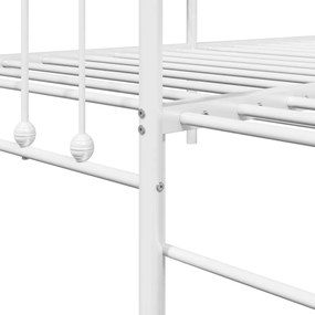 Nappaliágy Fém Trundle ágyneműtartóval Fehér 90x200 cm