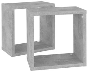 2 db betonszürke fali kockapolc 26 x 15 x 26 cm