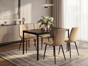 Barna étkezőszék LIBRA fekete lábakkal