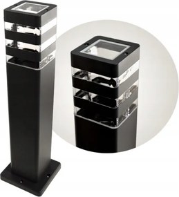 Kerti álló lámpa LED-es kerti oszlop E27 50cm Fekete vízálló