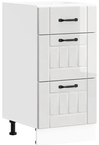 konyhai alsószekrény Lucca&quot; magasfényű fehér, rétegelt fa&quot;