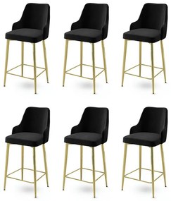 Enox Black and Gold bárszék szett, 6 db