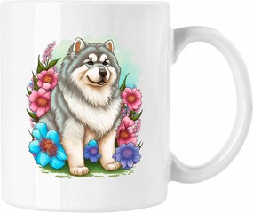 Bögre Kutya Virágok Művészet 19 Fehér 330ml