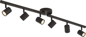 Modern fekete 6 égős GU10 50mm mennyezeti spotlámpa háttérvilágítással és 3 állású kapcsolóval - Back Up