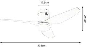 ZEVENTI - LED mennyezeti ventilátor PADUA LED/18 W/230 V Wi-Fi Tuya fehér + távirányító
