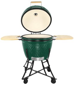 Kerámia faszéngrill oldalpolcokkal, 57 cm ráccsal