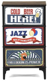 Többszínű MDF Komód 45×30×77 cm. AUK-W2001 BK