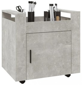 betonszürke szerelt fa asztal-kocsi 60 x 45 x 60 cm