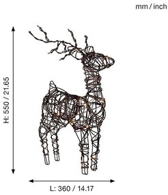 Barna elemmel működő álló karácsonyi fénydekoráció Vixen – Star Trading