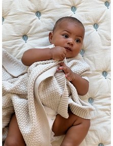 Világossárga-kék bio pamut steppelt gyerek takaró 90x120 cm Balloon – Cam Cam Copenhagen