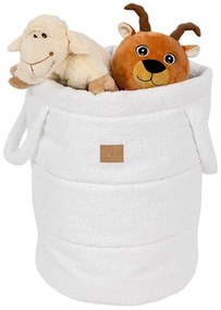 Fehér textil játéktároló kosár ø 39x50 cm – Meowbaby
