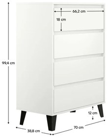 Komód Brisas 4 (fehér + fekete). 1116258