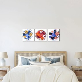 Színes körök képe (órával) (90x30 cm)