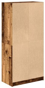 antik fa színű szerelt fa magasszekrény ajtókkal 68x37x142 cm