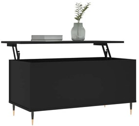 fekete szerelt fa dohányzóasztal 90x44,5x45 cm