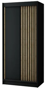 Ruhásszekrény 100 cm Ladonna (matt fekete). 1045674